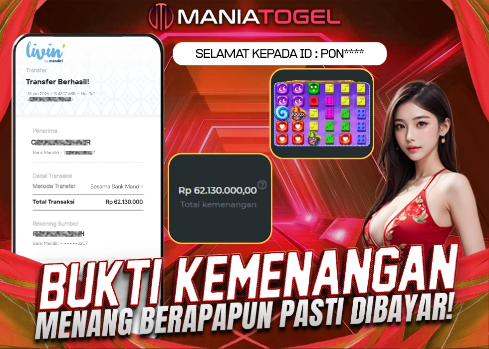 Bukti Kemenangan 62 JT di Sweet Bonanza Dice
