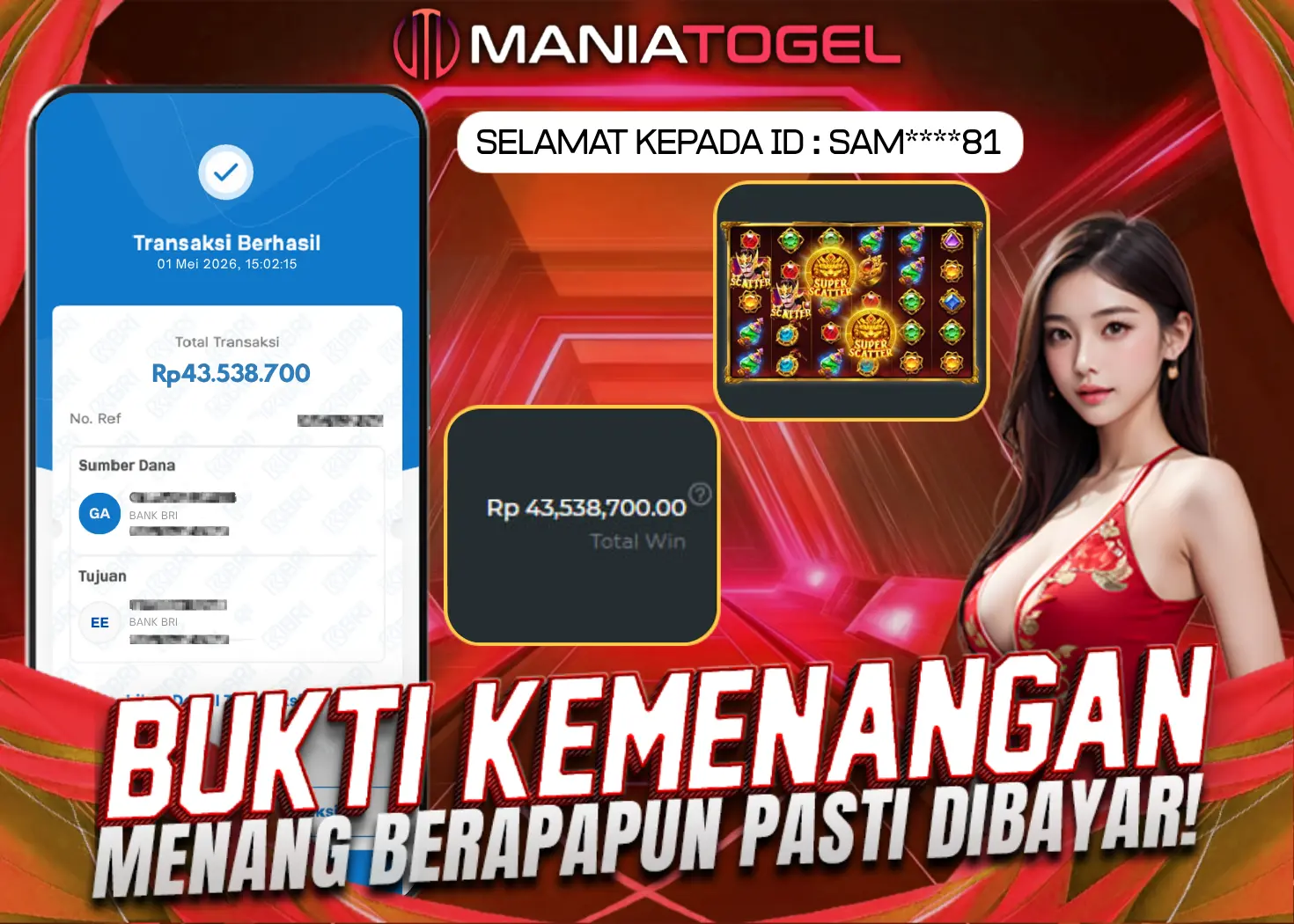 Bukti Kemenangan 43 JT di Gates Of Gatot Kaca Super Scatter!